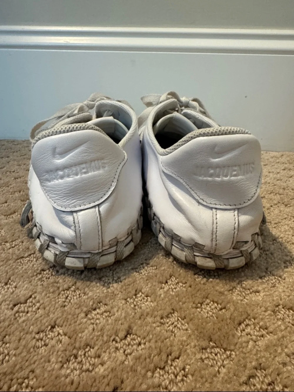 Nike x Jacquemus JF1 low LX White Leather Men’s Casual Sneakers - Picture 4 of 9